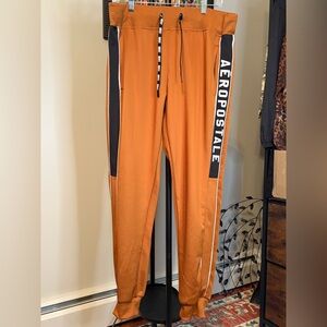 RARE Aeropostale Men's Orange Joggers with Black Accents